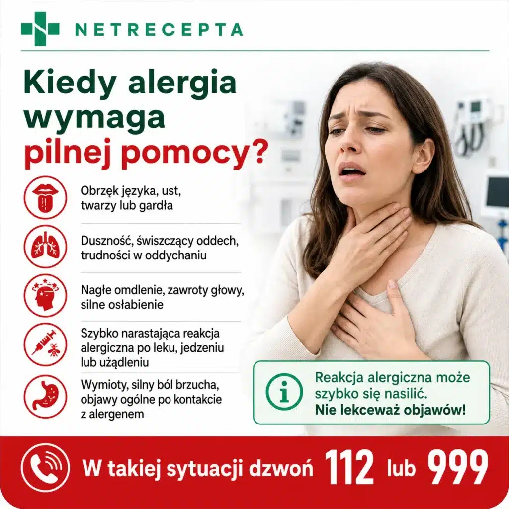 Objawy alergii wymagające pilnej pomocy medycznej